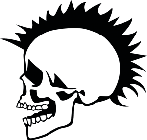 Punk hair skull PNG-83528